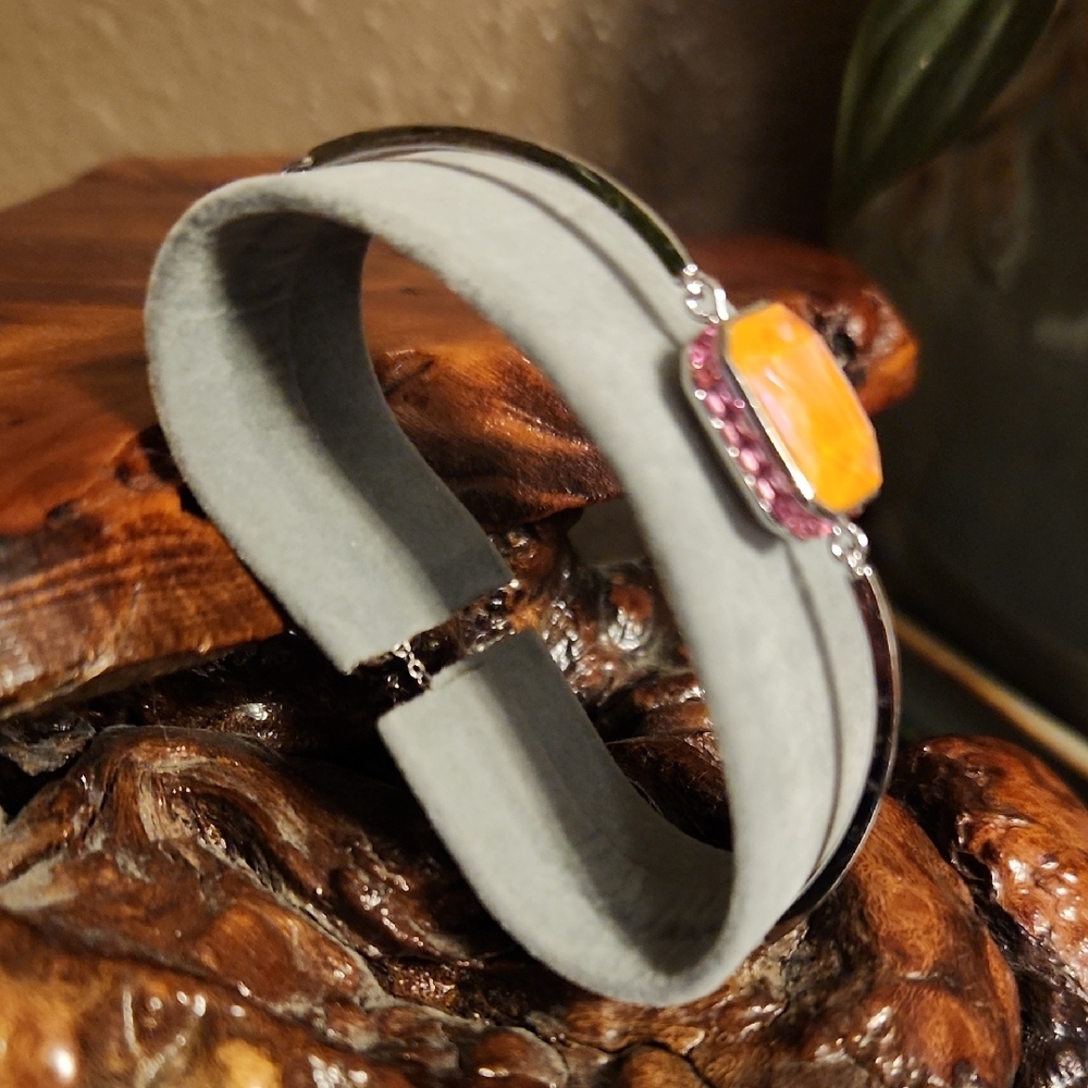 Swarovski Orbita Reversible Silver Bracelet With Pastel Colored Crystals EUC - Picture 3 of 13